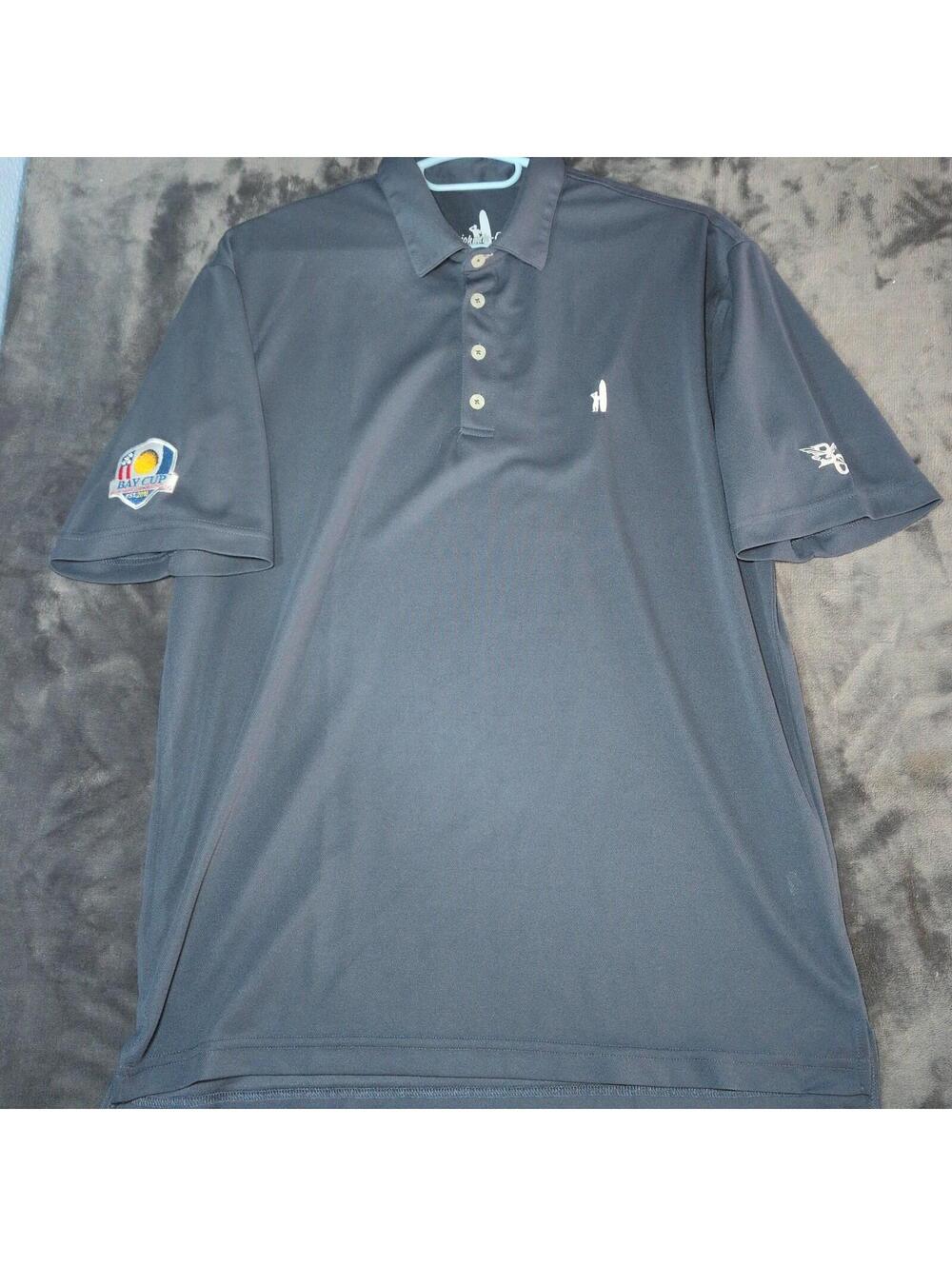 Johnnie O Prep Formance Polo Mens M Gray Cotton Bel-Air Country Club Golf
